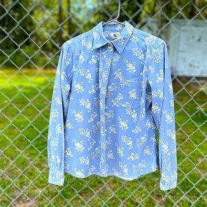 L.L. Bean Floral Corduroy Button Up
